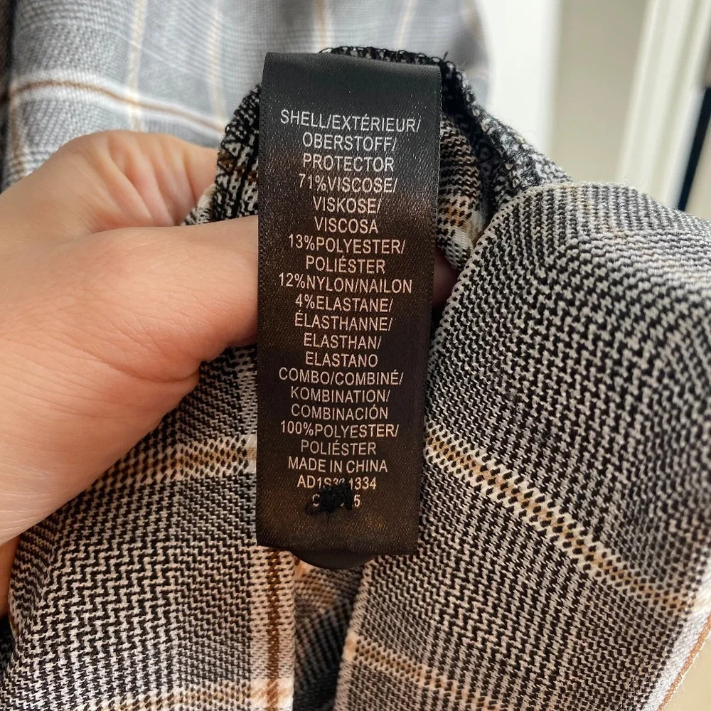 Adrianna Papell EUC Women's Gray Plaid Longline Academic Classic Preppy Coat - Picture 7 of 11